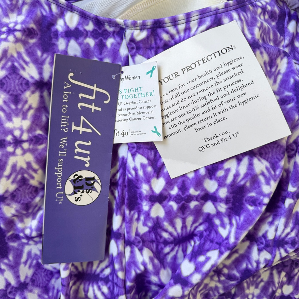 fit 4 ur D's & E's swim dress suit plus tie dye purple one piece swimsuit - Picture 8 of 8